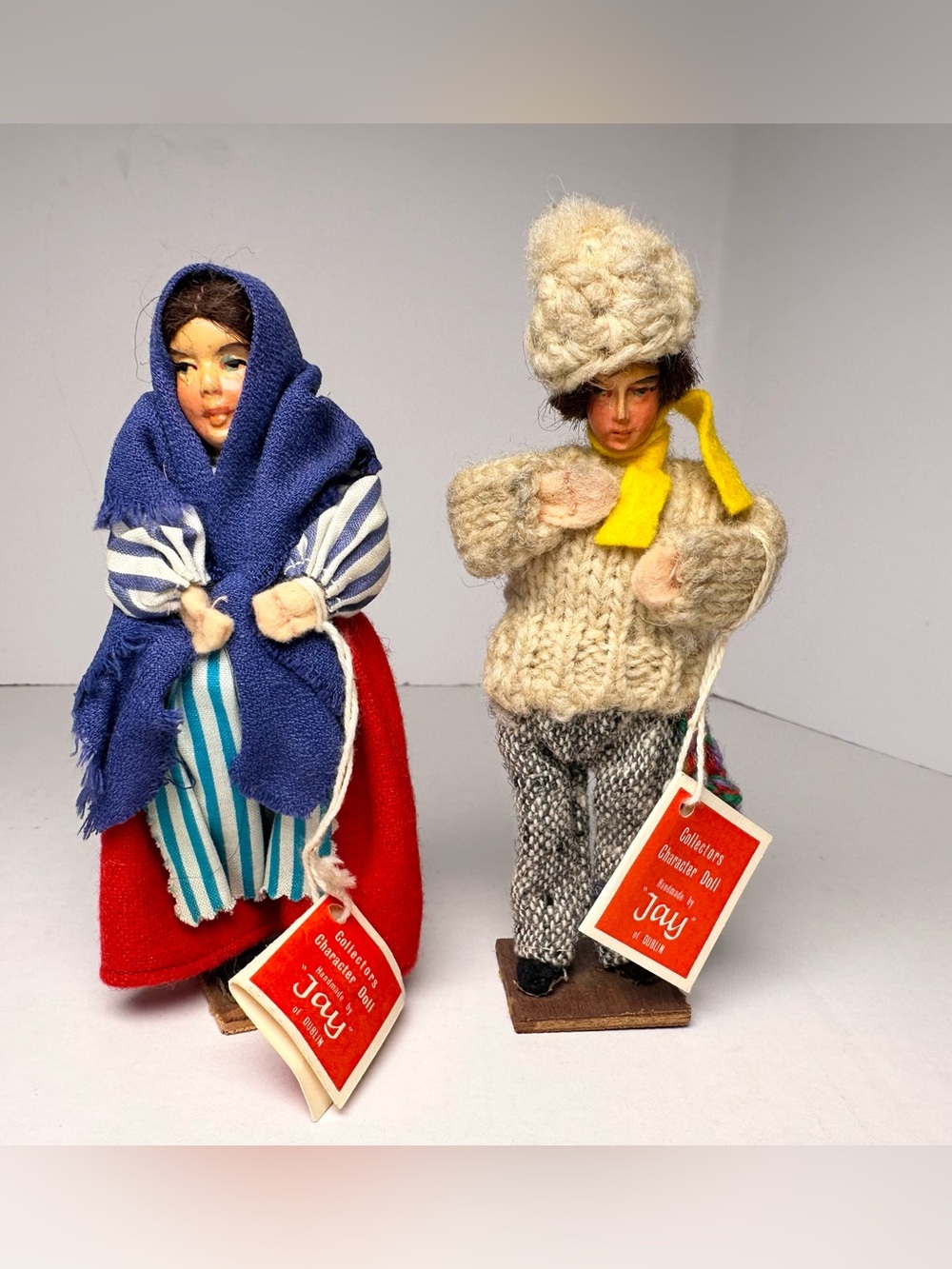 2 Jay of Dublin Collectors Character Dolls KERRY WOMAN-ARAN FISHERMAN Connemara